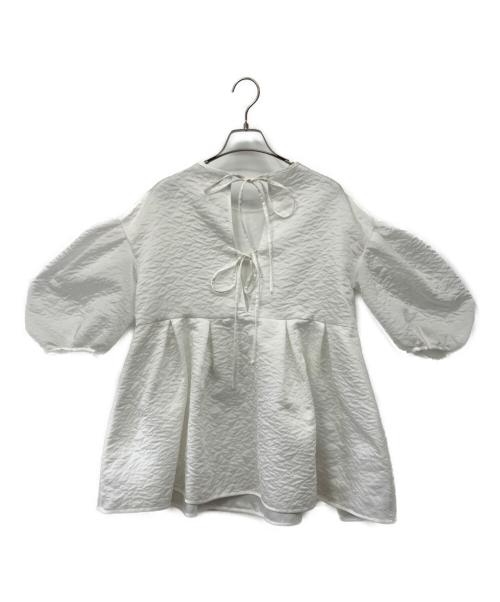 Bluelea（ブルレア）BLUELEA (ブルレア) 半袖ブラウス ホワイト サイズ:Fの古着・服飾アイテム