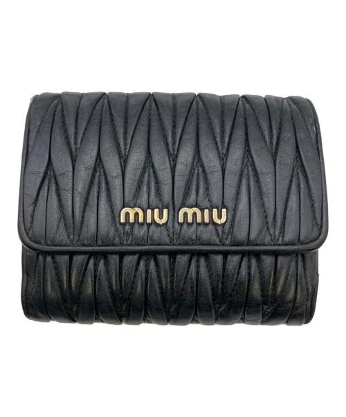MIU MIU（ミュウミュウ）MIU MIU (ミュウミュウ) 2つ折り財布 ブラックの古着・服飾アイテム