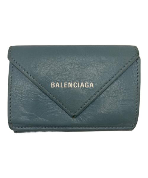 BALENCIAGA（バレンシアガ）BALENCIAGA (バレンシアガ) 3つ折り財布 スカイブルーの古着・服飾アイテム