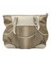 CELINE (セリーヌ) ハンドバッグ ベージュ×ホワイト：12000円