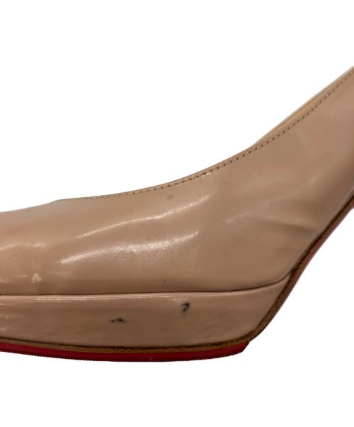 Christian Louboutin（クリスチャン・ルブタン）Christian Louboutin (クリスチャン・ルブタン) ヒールパンプス ベージュ×レッド サイズ:37 1/2の古着・服飾アイテム