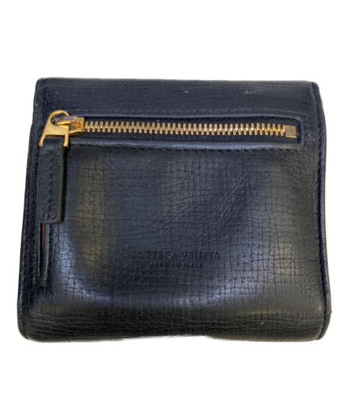 BOTTEGA VENETA（ボッテガベネタ）BOTTEGA VENETA (ボッテガベネタ) 3つ折り財布 ブラック×ゴールドの古着・服飾アイテム