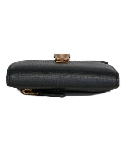 BOTTEGA VENETA（ボッテガベネタ）BOTTEGA VENETA (ボッテガベネタ) 3つ折り財布 ブラック×ゴールドの古着・服飾アイテム