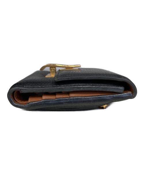 BOTTEGA VENETA（ボッテガベネタ）BOTTEGA VENETA (ボッテガベネタ) 3つ折り財布 ブラック×ゴールドの古着・服飾アイテム