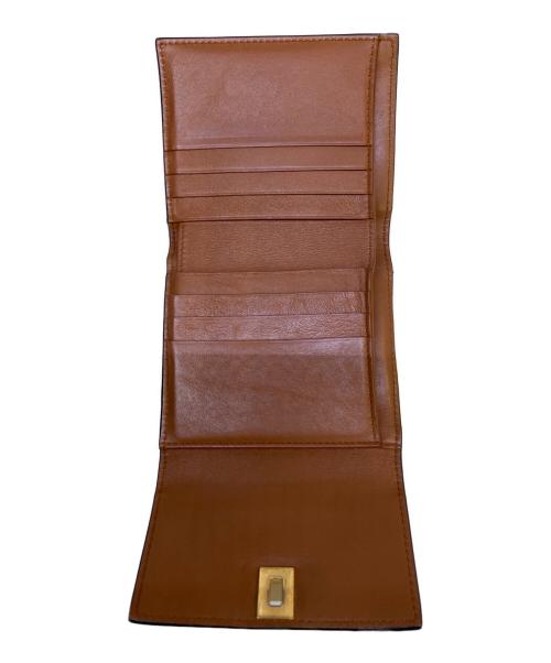 BOTTEGA VENETA（ボッテガベネタ）BOTTEGA VENETA (ボッテガベネタ) 3つ折り財布 ブラック×ゴールドの古着・服飾アイテム