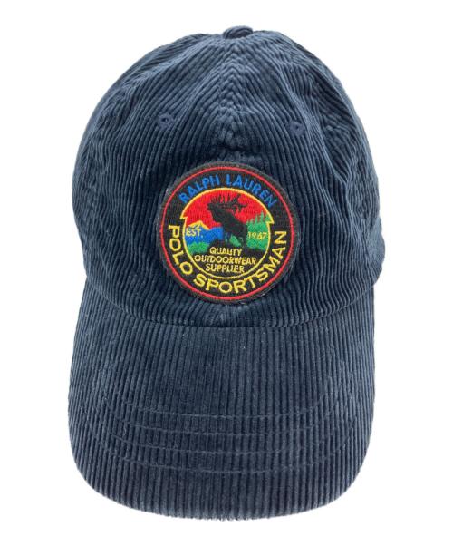POLO RALPH LAUREN（ポロ・ラルフローレン）POLO RALPH LAUREN (ポロ・ラルフローレン) コーデュロイキャップ ネイビーの古着・服飾アイテム