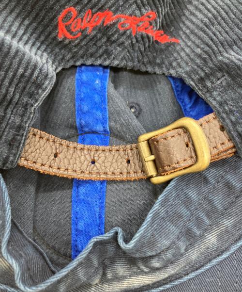 POLO RALPH LAUREN（ポロ・ラルフローレン）POLO RALPH LAUREN (ポロ・ラルフローレン) コーデュロイキャップ ネイビーの古着・服飾アイテム