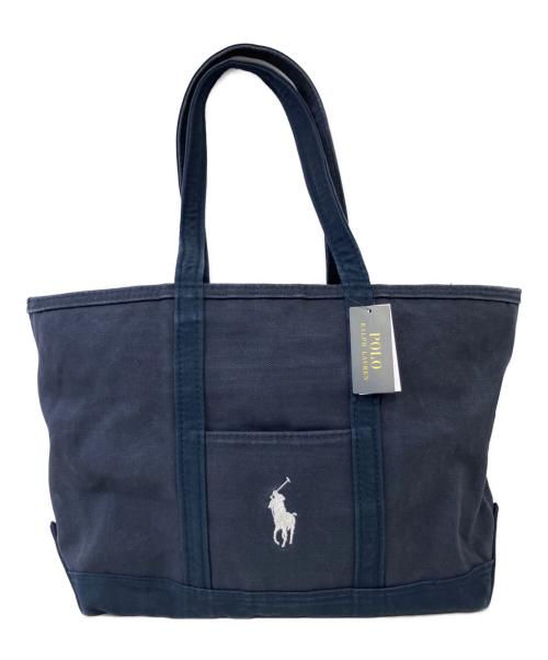 POLO RALPH LAUREN（ポロ・ラルフローレン）POLO RALPH LAUREN (ポロ・ラルフローレン) トートバッグ ネイビーの古着・服飾アイテム