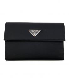 PRADA（プラダ）の古着「3つ折り財布」｜ブラック