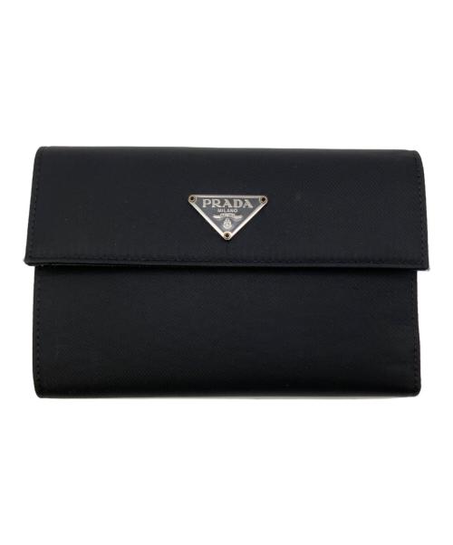 PRADA（プラダ）PRADA (プラダ) 3つ折り財布 ブラックの古着・服飾アイテム