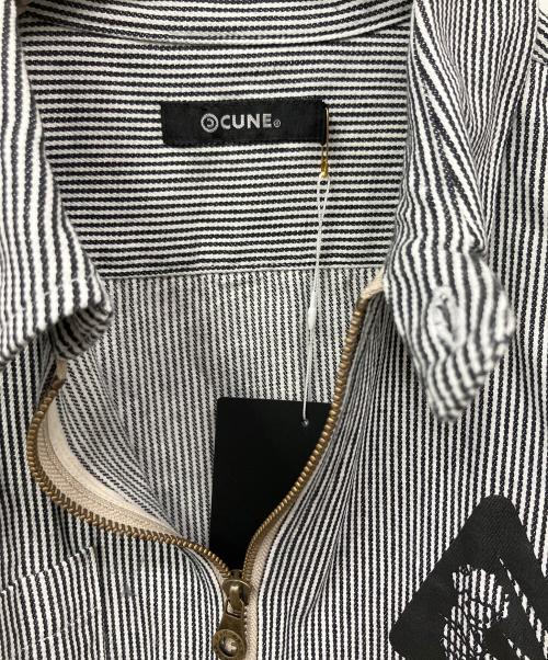CUNE（キューン）CUNE (キューン) 針磨きスタッフのジップブルゾン ブラック×ホワイト サイズ:２の古着・服飾アイテム