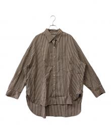 BABYLONE（バビロン）の古着「長袖シャツ」｜ブラウン×ホワイト