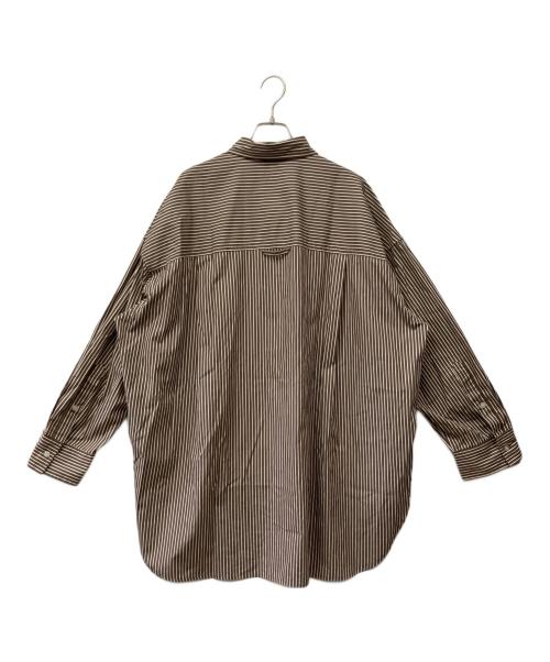 BABYLONE（バビロン）BABYLONE (バビロン) 長袖シャツ ブラウン×ホワイト サイズ:Fの古着・服飾アイテム