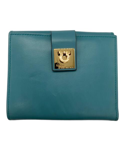Salvatore Ferragamo（サルヴァトーレ フェラガモ）Salvatore Ferragamo (サルヴァトーレ フェラガモ) 2つ折り財布 スカイブルーの古着・服飾アイテム