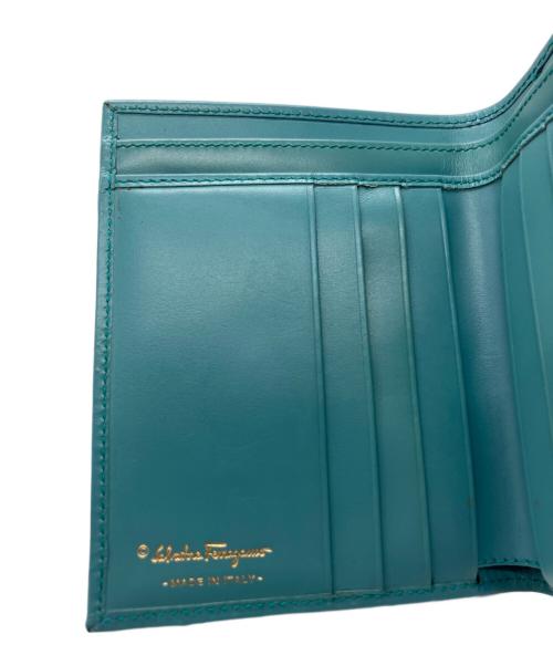 Salvatore Ferragamo（サルヴァトーレ フェラガモ）Salvatore Ferragamo (サルヴァトーレ フェラガモ) 2つ折り財布 スカイブルーの古着・服飾アイテム