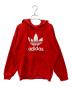 adidas（アディダス）の古着「プルオーバーパーカー」｜レッド
