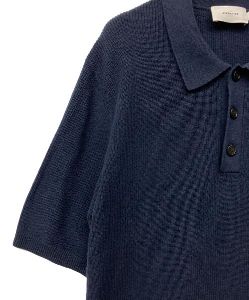 COACH（コーチ）COACH (コーチ) ニットポロシャツ ネイビー サイズ:Mの古着・服飾アイテム