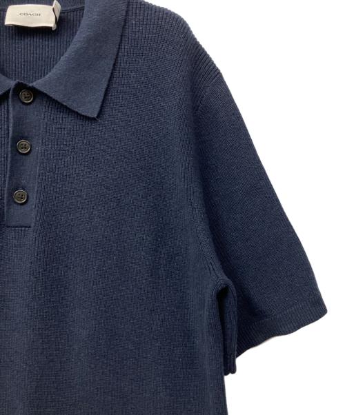 COACH（コーチ）COACH (コーチ) ニットポロシャツ ネイビー サイズ:Mの古着・服飾アイテム