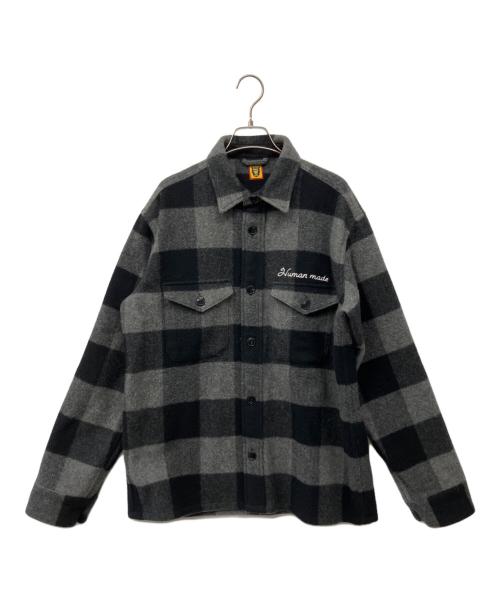 HUMAN MADE（ヒューマンメイド）HUMAN MADE (ヒューマンメイド) WOOL OVERSHIRT BLACK jacket ブラック サイズ:Lの古着・服飾アイテム