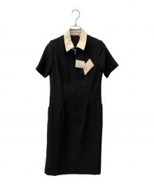MARY QUANT×U-FACTORY（マリークヮント）の古着「半袖ワンピース」｜ブラック×ベージュ