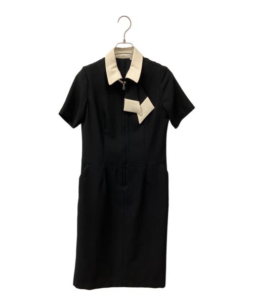 MARY QUANT（マリークヮント）MARY QUANT (マリークヮント) U-FACTORY 半袖ワンピース ブラック×ベージュ サイズ:7の古着・服飾アイテム