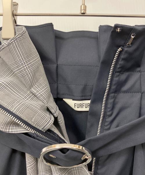 furfur（ファーファー）FURFUR (ファーファー) ロングスカート グレー×ネイビー サイズ:Fの古着・服飾アイテム