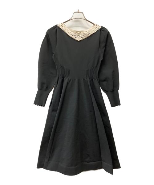 CELFORD（セルフォード）CELFORD (セルフォード) カットワークホールガーメントワンピース ブラック サイズ:36の古着・服飾アイテム