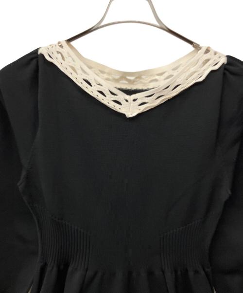 CELFORD（セルフォード）CELFORD (セルフォード) カットワークホールガーメントワンピース ブラック サイズ:36の古着・服飾アイテム