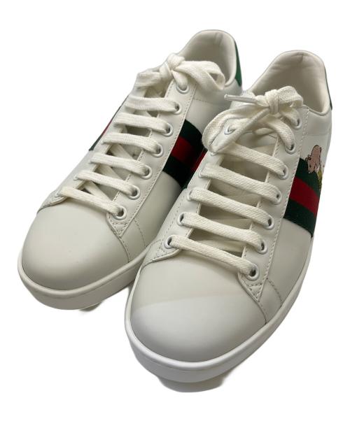 GUCCI（グッチ）GUCCI (グッチ) ローカットスニーカー ホワイト サイズ:23.5の古着・服飾アイテム