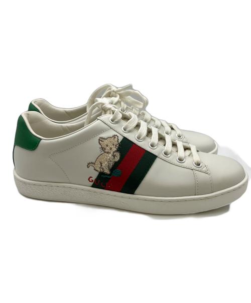GUCCI（グッチ）GUCCI (グッチ) ローカットスニーカー ホワイト サイズ:23.5の古着・服飾アイテム