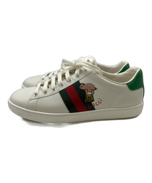 GUCCI（グッチ）GUCCI (グッチ) ローカットスニーカー ホワイト サイズ:23.5の古着・服飾アイテム