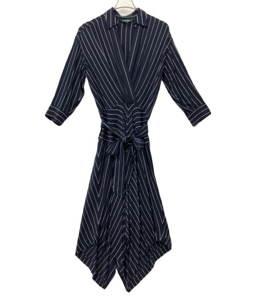LAUREN RALPH LAUREN（ローレン ラルフ ローレン）LAUREN RALPH LAUREN (ローレン ラルフ ローレン) 長袖ワンピース ネイビー サイズ:Mの古着・服飾アイテム
