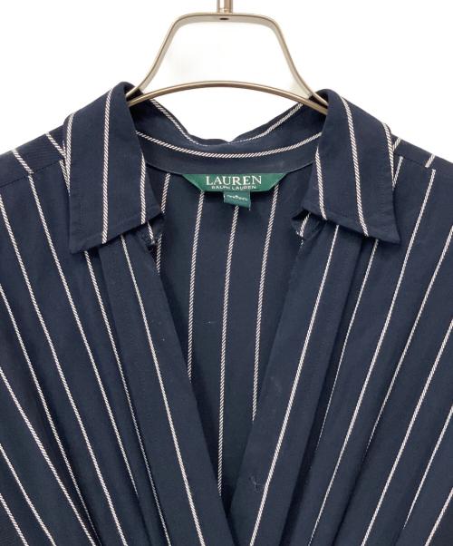LAUREN RALPH LAUREN（ローレン ラルフ ローレン）LAUREN RALPH LAUREN (ローレン ラルフ ローレン) 長袖ワンピース ネイビー サイズ:Mの古着・服飾アイテム