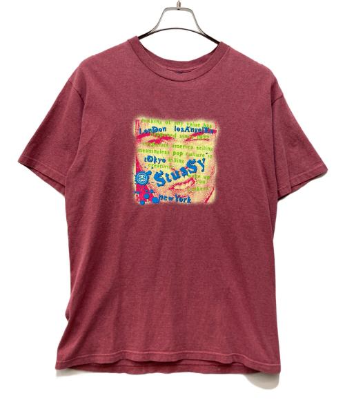 stussy（ステューシー）stussy (ステューシー) 半袖カットソー ピンク サイズ:Mの古着・服飾アイテム