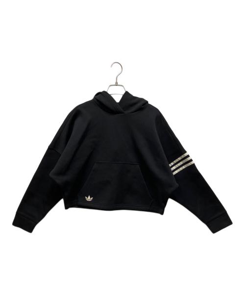 adidas（アディダス）adidas (アディダス) プルオーバーパーカー ブラック サイズ:Lの古着・服飾アイテム