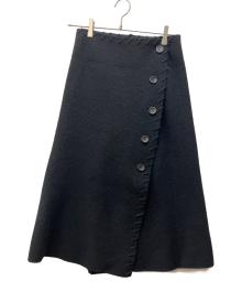 ISSEY MIYAKE（イッセイミヤケ）の古着「ウールスカート」｜ブラック
