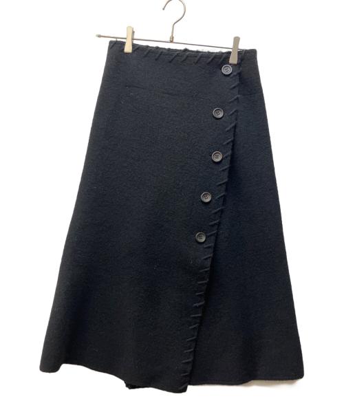 ISSEY MIYAKE（イッセイミヤケ）ISSEY MIYAKE (イッセイミヤケ) ウールスカート ブラック サイズ:2の古着・服飾アイテム