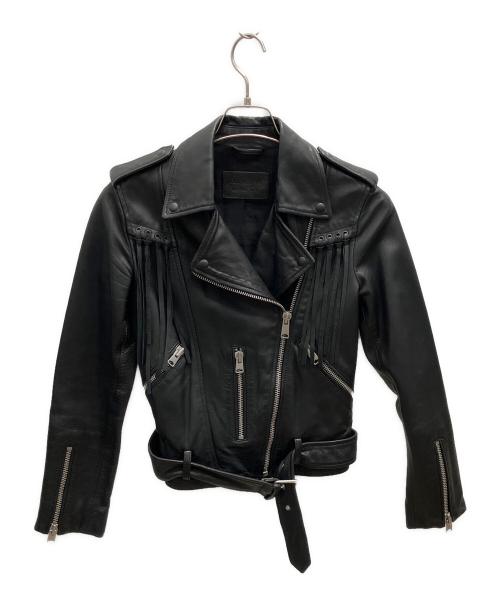 ALL SAINTS（オールセインツ）ALL SAINTS (オールセインツ) ラムレザーライダースジャケット ブラック サイズ:Мの古着・服飾アイテム