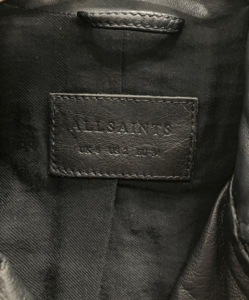 ALL SAINTS（オールセインツ）ALL SAINTS (オールセインツ) ラムレザーライダースジャケット ブラック サイズ:Мの古着・服飾アイテム