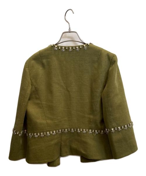TORY BURCH（トリーバーチ）TORY BURCH (トリーバーチ) リネン混ジャケット グリーン サイズ:SIZE 2の古着・服飾アイテム