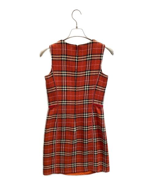BURBERRY BLUE LABEL（バーバリーロンドンブルーレーベル）BURBERRY BLUE LABEL (バーバリーロンドンブルーレーベル) ノースリーブワンピース レッド サイズ:38の古着・服飾アイテム
