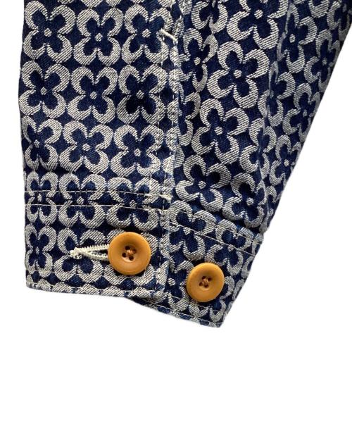 SASQUATCHfabrix.（サスクワッチファブリックス）SASQUATCHfabrix. (サスクワッチファブリックス) DENIM COVERALL clover ネイビー×ホワイト サイズ:Мの古着・服飾アイテム