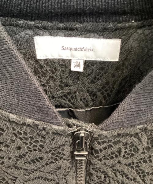 SASQUATCHfabrix.（サスクワッチファブリックス）SASQUATCHfabrix. (サスクワッチファブリックス) JACQUARD FLIGHT JACKET ブラック サイズ:Lの古着・服飾アイテム