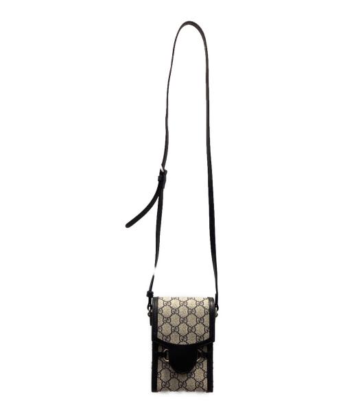 GUCCI（グッチ）GUCCI (グッチ) ショルダーバッグ ブラック×ベージュの古着・服飾アイテム