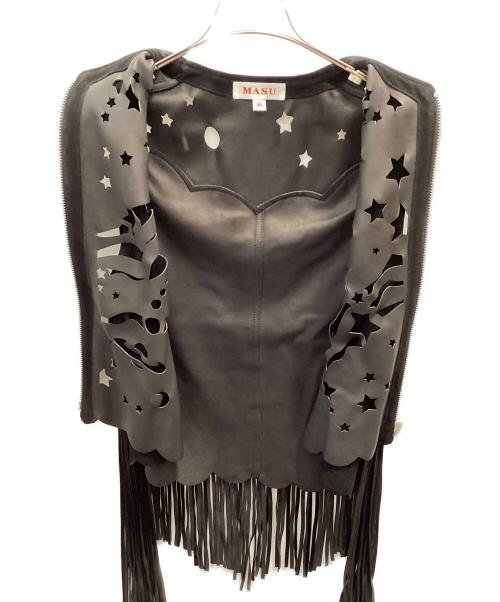 masu（エムエーエスユー）masu (エムエーエスユー) DREAM CUTTING LEATHER VEST ブラック サイズ:46の古着・服飾アイテム