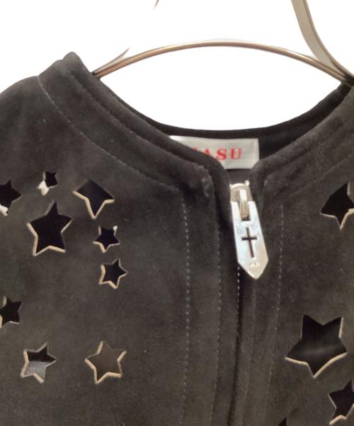 masu（エムエーエスユー）masu (エムエーエスユー) DREAM CUTTING LEATHER VEST ブラック サイズ:46の古着・服飾アイテム