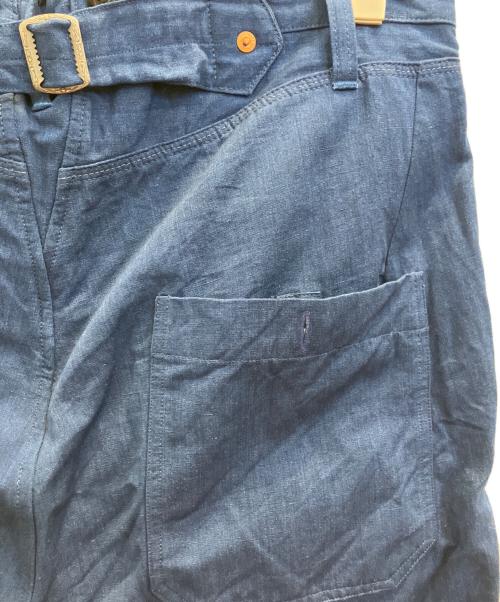 NICENESS（ナイスネス）NICENESS (ナイスネス) ボタンフライコットンリネンパンツワイドパンツ ブルー サイズ:Ｓの古着・服飾アイテム