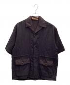 NICENESSナイスネス）の古着「リバーシブルツインストライプドットシャツジャケット」｜ネイビー