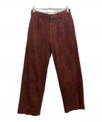 SASQUATCHfabrix.サスクワッチファブリックス）の古着「VELVET LACE SLACKS」｜レッド