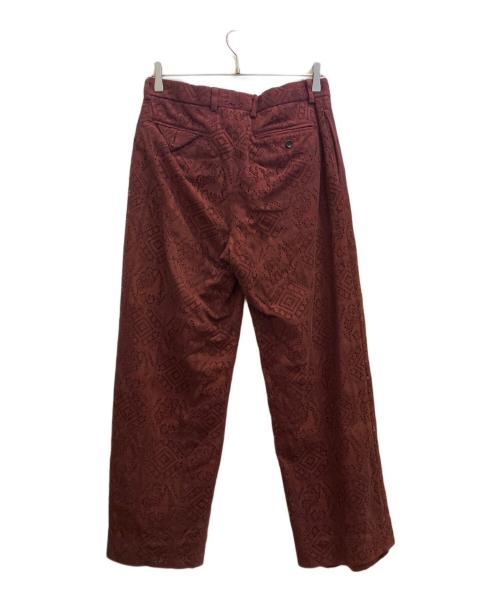 SASQUATCHfabrix.（サスクワッチファブリックス）SASQUATCHfabrix. (サスクワッチファブリックス) VELVET LACE SLACKS レッド サイズ:Ｍの古着・服飾アイテム
